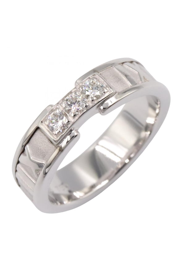 Pre-Owned Tiffany & Co. Atlas Diamond Ring, 18K White Gold with Diamonds, Women's,... (Good)