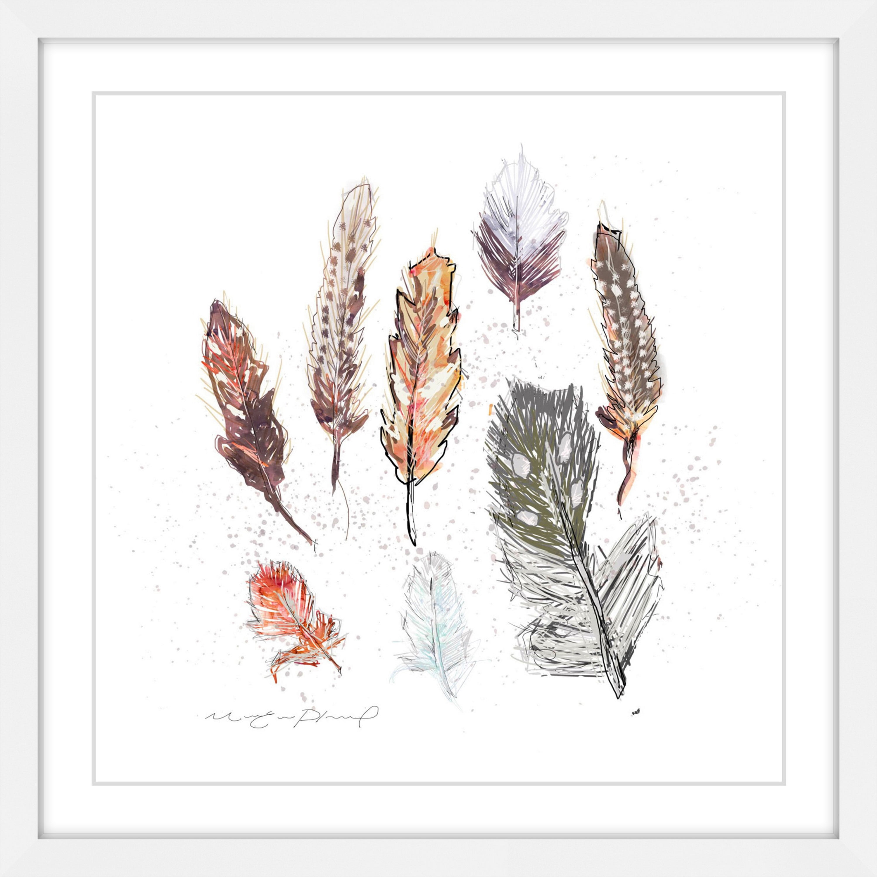 "Plumes" by Marie-Eve Pharand Framed Painting Print