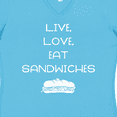 thumbnail image 4 of Inktastic Live Love Sandwiches Women's V-Neck T-Shirt, 4 of 5