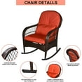 thumbnail image 4 of LVUYOYO Outdoor Wicker Rocking Chair All Weather Wicker Rocker Chair with Cushions for Garden Patio Yard Porch Lawn Balcony Backyard, 4 of 7