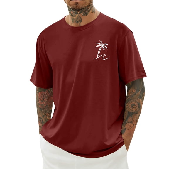 Pullover Men Print Short Sleeve Crew Neck Comfort Beach Tops,,6XL