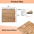 thumbnail image 4 of 10 PCS Interlocking Deck Tiles Striped Pattern, 12x12 Inch Yellow Hardwood Outdoor Flooring for Patio, Balcony, Poolside, 4 of 8