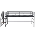 thumbnail image 4 of Bellemave Low Loft Bed with Stairs, Metal Twin Size Junior Loft Bed Frame with Steps, Space-Saving Loft Bed for Bedroom（Black), 4 of 7