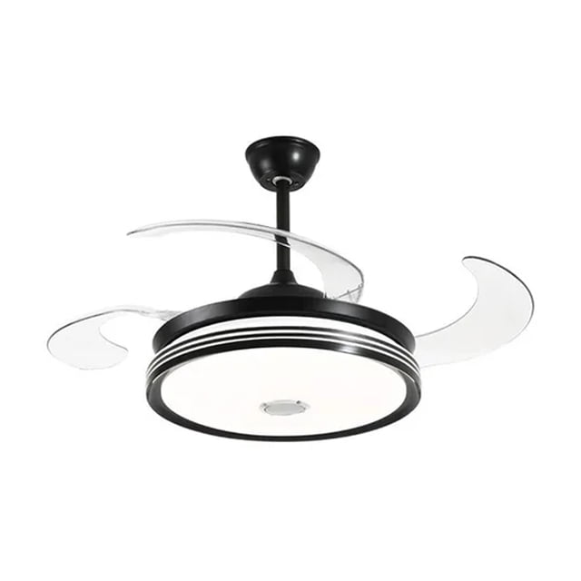 Ventilador de Techo Retráctil Megaluz Negro con Bocina Bluetooth e Iluminación LED F8935-42BT