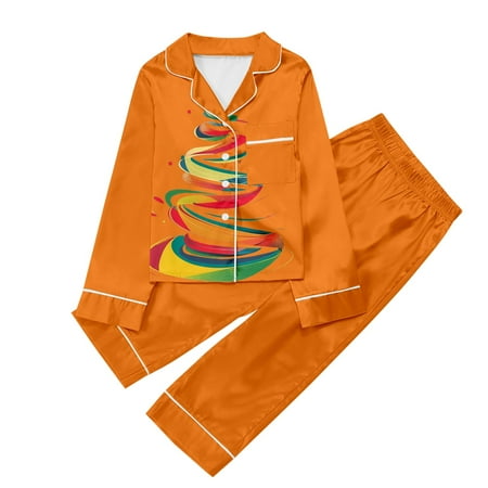 

EHQJNJ Toddler Christmas Pajamas Boy and Girl Children s Christmas Print Long Sleeve Trousers Cardigan Children s Pyjamas Two Sets Cute Christmas Pajamas for Girls 5-6 Years