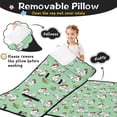 thumbnail image 3 of Hen and Tail Green Pattern Teens Toddler Nap Mat with Pillow, Sleeping Mat Bag for Preschool Daycare 60"x20", 3 of 6