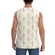 thumbnail image 4 of Fotbe White And Gold Geometry Men's Camiseta sin Mangas Estampada para Hombres, Playera Casual para Gimnasio, Entrenamiento, Playa-Small, 4 of 7
