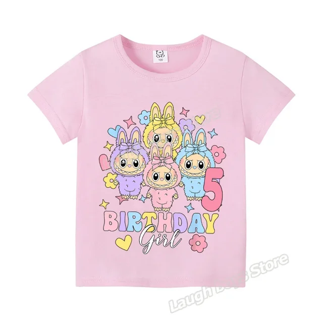 T-Shirt d'Été à Manches Courtes pour Bébé, T-Shirt Coloré avec Chiffres, Dessins Animés, Anniversaire, Hauts en Coton, Col Rond, Vêtements pour Enfants