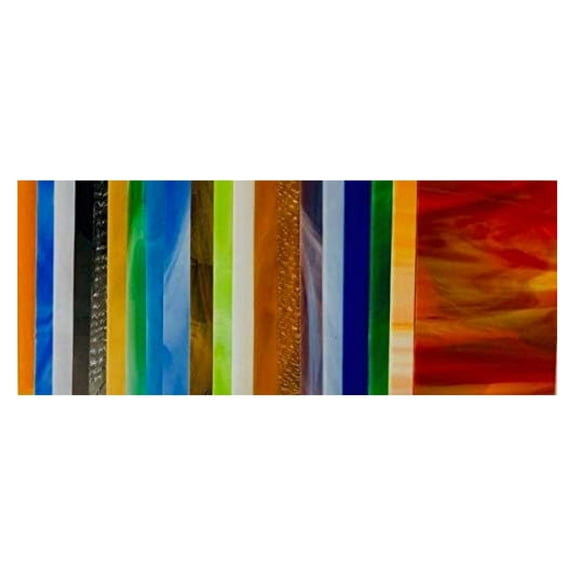 Stained Glass Sheets 20 Pack - Wissmach Opals Cathedrals 4x6 Inch - 3mm Thick for Mosaic, Crafts, & DIY Art - Variety of Colors & Textures