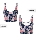 thumbnail image 5 of Fotbe Rose Flowers Pattern Womens' Sports Bra Longline Wirefree Padded with Medium Support Sports Moisture-Wicking Workou Vest,Tank Top-Small, 5 of 9