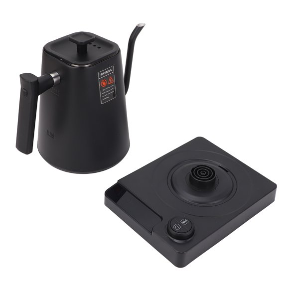 Gooseneck Electric Kettle Temperature Control 304 Stainless Steel LED Screen Pour Over Coffee Kettle Matte Black 1200W