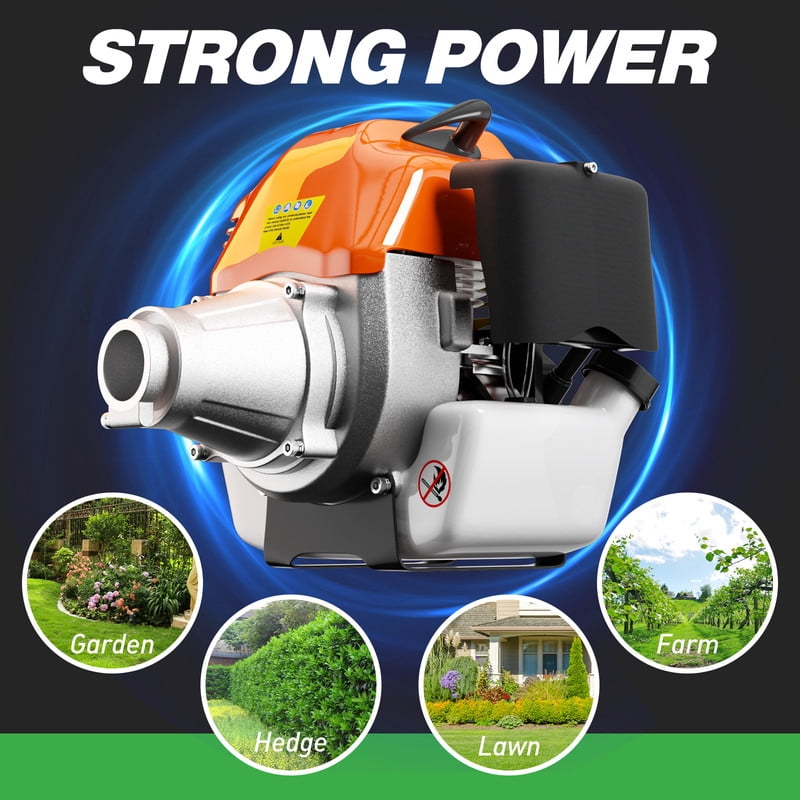 48cc 2-Stroke Gasoline-Powered Hedge Trimmer, a multi-functional garden care tool with a trimming head, suitable for tree trimming, branch trimming, and lawn mowing. Ideal for gardens and farms.