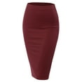 thumbnail image 1 of Doublju Women's Stretchy Midi Pencil Skirts (Plus Size Available), 1 of 4