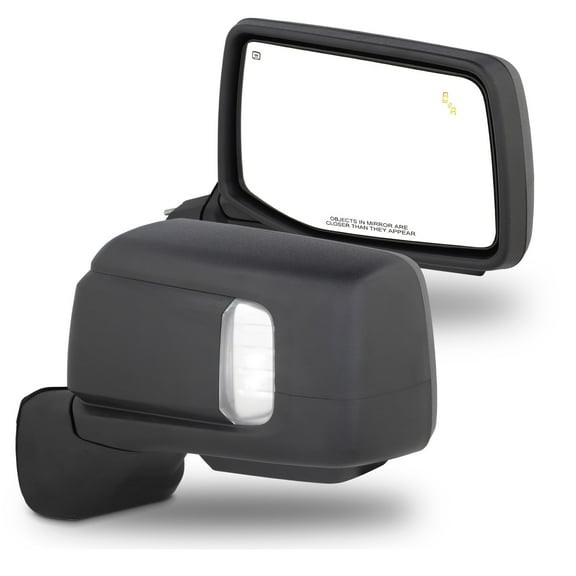 AKKON - Fits 2019-2022 GMC Sierra 1500 Power Glass Heated Manual Folding Towing Black Mirror Pair w/ Temerature Sensor