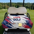 thumbnail image 2 of COEQINE Golf Cart Seat Cover Blanket Towel Accessories, Portable Foldable Design with Carry Handle, Universal Fit for EZGO/Yamaha/Club Car with 4 Pockets, Love to Golf American Flag Style, 2 of 8