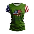 thumbnail image 2 of Women's 250th Anniversary USA Shirt Independence Day Top 4th of July Shirts America 250 Merchandise Crew Neck Flag Graphic Tee, 2 of 6