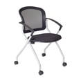 thumbnail image 5 of 72" x 24" Kee Training Table- Cherry/Chrome and 2 Cadence Nesting Chairs, 5 of 6