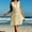 Beige, variant on ZZwxWA Swimsuit Coverup for Women Sexy Hollow Out Beach Dress Cover Up Casual Loose Linen Bikini Cover Up Tank Dress