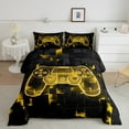thumbnail image 2 of jejeloiu Yellow Console Gamepad Queen Comforter Set,Modern Video Games Bedding Sets,Geometric Plaid Grid Bedding Comforter Set For Boys Teens,Ultra Soft Home Decor Reversible,3 Pieces, 2 of 8