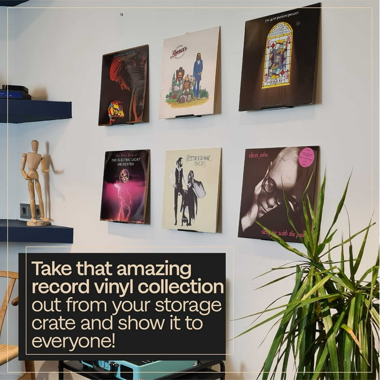 Vefunk Vinyl Record Holder Display Shelf, Set 6 Wall Mounted Vinyl Record  Holder Wall Mount, Vinyl Holder Wall Mount Record Display, Floating Vinyl