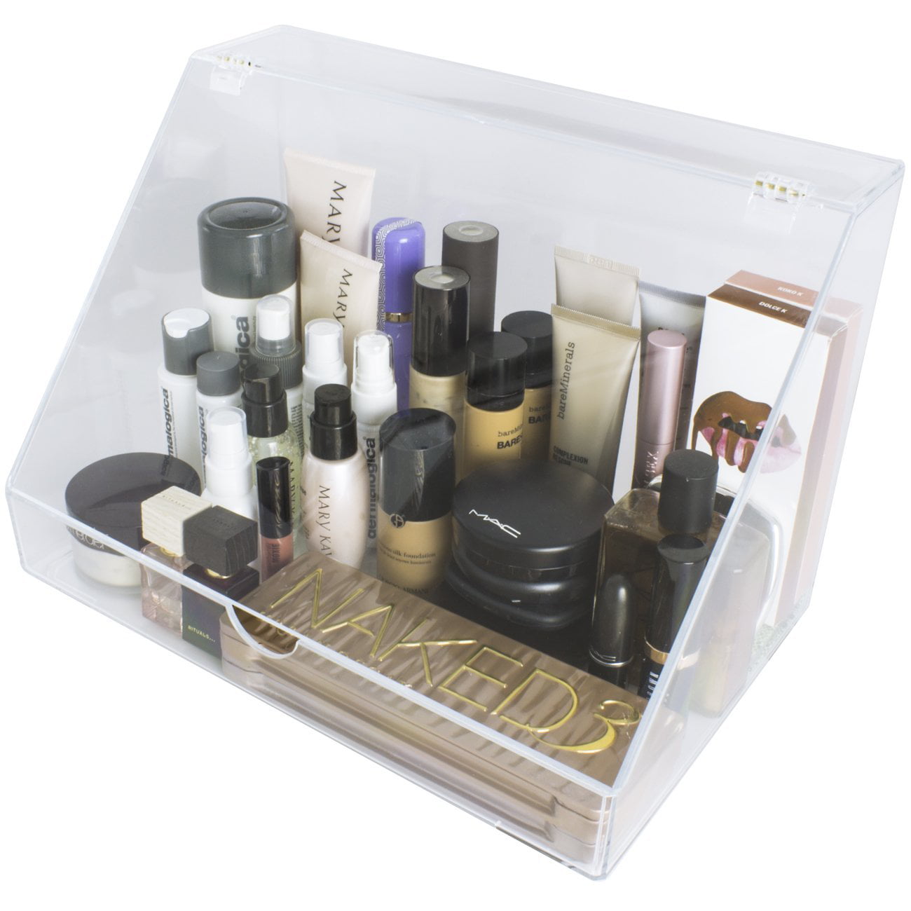 Sorbus Acrylic Cosmetics Makeup Organizer Storage Case Palette Holder  Display with Slanted Front Open Lid-Cosmetic Storage for Makeup, Brushes,  Perfumes, Skincare 