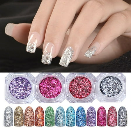 12 Colors Nail Art Glitter Powder Holographic Laser Sequin Pigment 12 Colors Nail Art Glitter Powder Holographic Laser Sequin Pigment