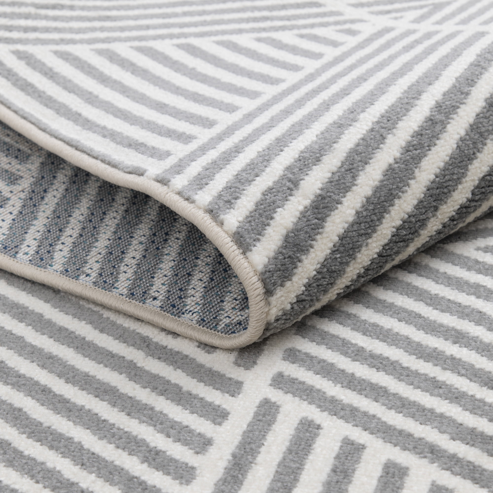 Loomaknoti Terrace Tropic Symenia 9' x 12' Geometric Indoor/Outdoor Area Rug , Gray/White