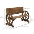 thumbnail image 3 of Outsunny Wooden Wagon Wheel Bench Rustic Design 2 Seater Garden Outdoor Chair High Back Loveseat, 3 of 10