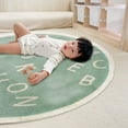 thumbnail image 2 of 1 Pc ABC Alphabet Round Rug for Small People Bedroom Play Mat Soft Plush Children Educational Learning Rug Washable Non-Slip Small People Crawling Mat Floor Carpet Playroom Circle Rug, 31.5 Inch, 2 of 9