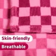 thumbnail image 5 of Checkered Flannel Fleece Throw Blanket Soft Cozy Checkerboard Grid Print Chessboard Gingham Pattern Blankets for Bed Couch Sofa, 60"x80", Hot Pink, 5 of 6