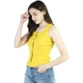 thumbnail image 4 of Artyska Women Ribbed Round Neck Summer Tank Sleeveless Crop Top, 4 of 6