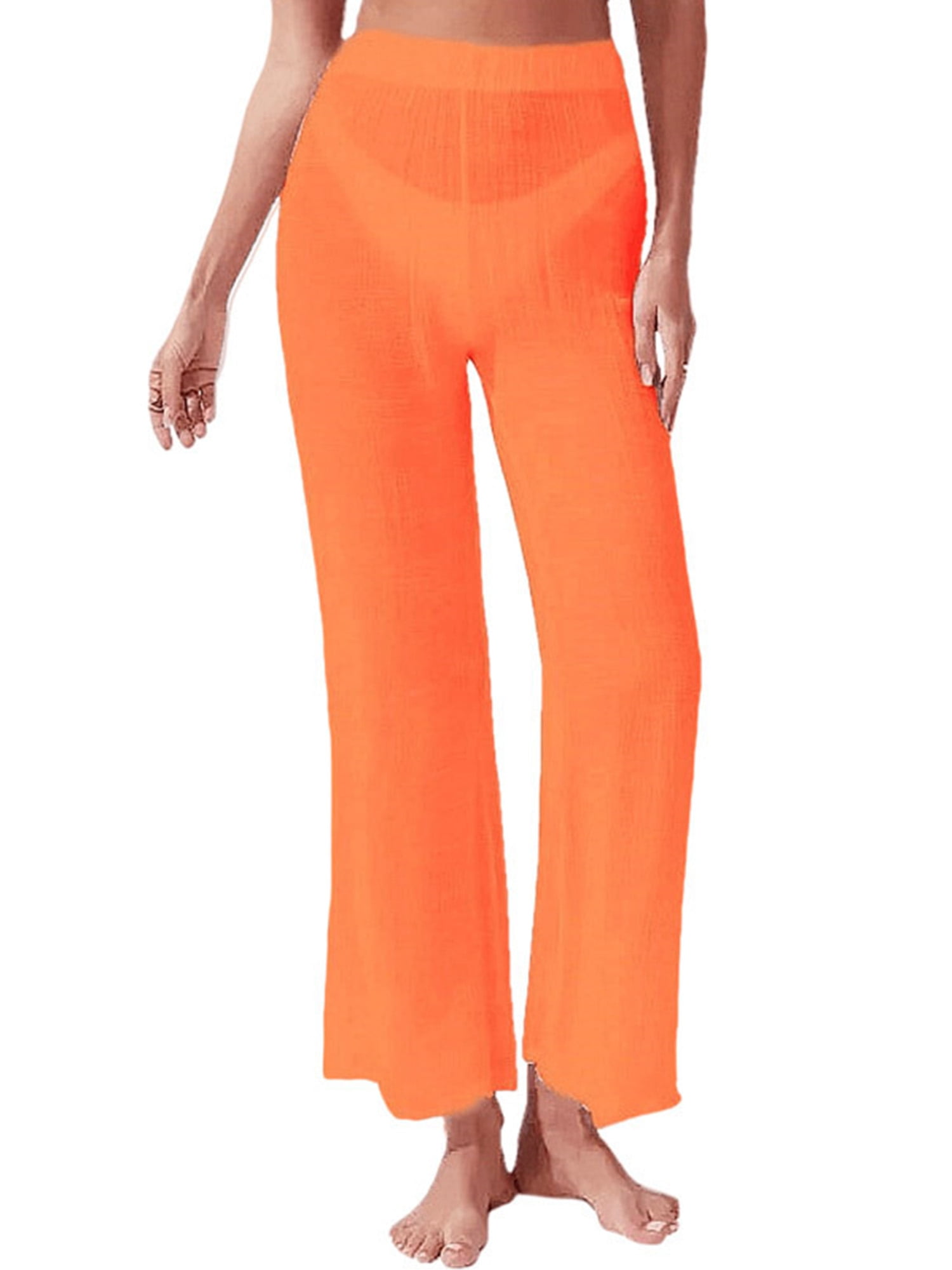 Niuer Womens See Through Beach Cover Up Pants Sheer Swimsuit Bikini