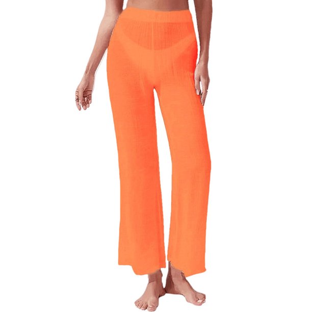 Niuer Womens See Through Beach Cover Up Pants Sheer Swimsuit Bikini