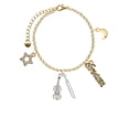 thumbnail image 2 of Delight Jewelry Silvertone Violin and Bow Goldtone Dream Big Charm Bracelet, 7.5+2" Extender, 2 of 4
