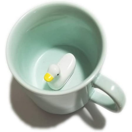 

Egebert 3D Coffee Mug Cute Animal Inside Cup Cartoon Ceramics Figurine Teacup for Boys Girls Kids - Party Office Morning Mugs for Tea Juice Milk Chocolate Cappuccino (8 oz Duck)