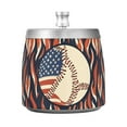 thumbnail image 7 of Yayeee Ashtray with Lid for Cigarette Smokeless Stainless Steel Home Ash Holder, Baseball Pattern, 7 of 7