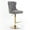 Gray+Gold, variant on Bar Stools Set of 2, Adjustable Swivel Bar Stools, Velvet Upholstered Dining Chair Set with Button Tufted & Nailheads Trim, Bar Height Stool with Back & Footrest, Black & Silver