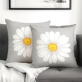 thumbnail image 2 of Seasonal Daisy Pillow Covers Yellow and Gray Throw Pillow Cases 2 Piece Set Summer Floral Pillowcase Flower Bloom Home Decorative Cushion Case Cover for Home Sofa Couch Bedroom 18x18 Inch, 2 of 6