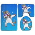thumbnail image 1 of ABPHQTO Dabbing Rainbownicorn Dab Dances Juego de alfombras de baño de 3 piezas Alfombra de baño Alfombra de contorno y tapa de inodoro, 1 of 2