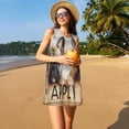 thumbnail image 3 of Picia Cute Bulldogs Apply Print Women’s Sleeveless Midi Swing Dress – A-Line Pleated Tank Sundress, Comfortable and Flowy T-Shirt Dress, 3 of 7
