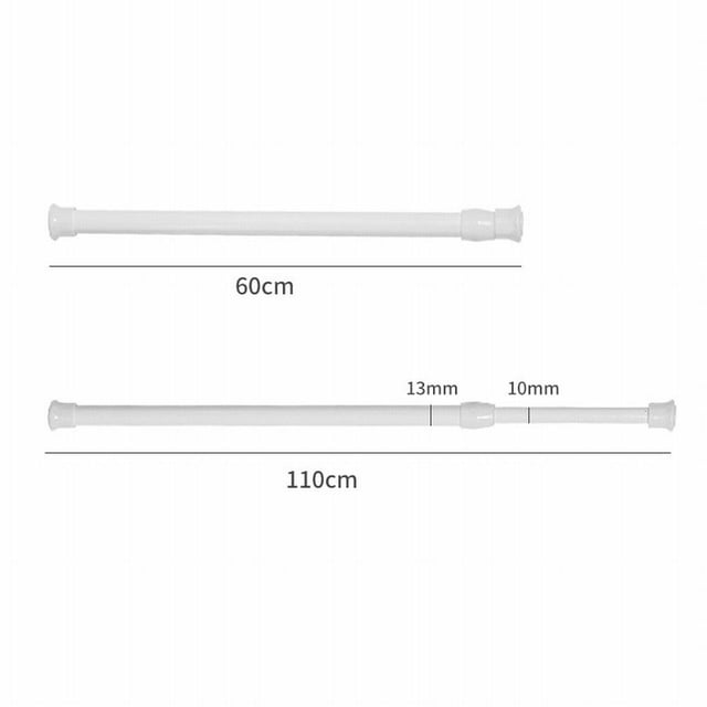 LEFU for Spring Loaded Extendable Telescopic Curtain Rod Tension Pole for Bathroom Kitchen Window Wardrobe No Drill Adjustable Length 60-110cm White