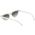 thumbnail image 4 of Women's Small Thick Cat Eye Sunglasses Neutral Colored Flat Lens 51mm (White / Lavender), 4 of 4