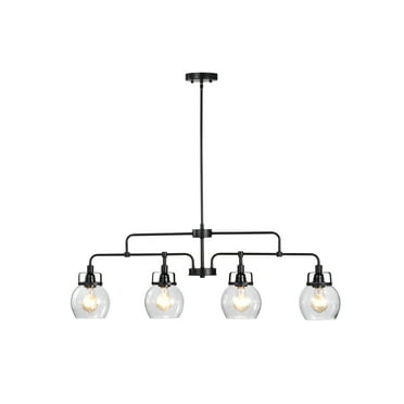 Nando Matte Black 5 Light Linear Chandelier With Clear Glass Jar Shades Com Nando Matte Black 5 Light Linear, Nando 5 Light Matte Black Chandelier With Clear Glass Jar Shade