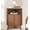 Walnut, variant on HUANG 31.5" Small Floor Corner Cabinet with 2 Fluted Doors & Shelves, Freestanding Narrow Organizer for Living Room, Kitchen – Walnut