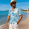 thumbnail image 4 of KUIFORTI Hawaii Matching Couple Outfits Blue Hibiscus Floral Women's Casual Dresses & Men's Hawaiian Shirt for Summer Vacation Trip Lightweight with Soft Fabric Quick-dry, 4 of 7
