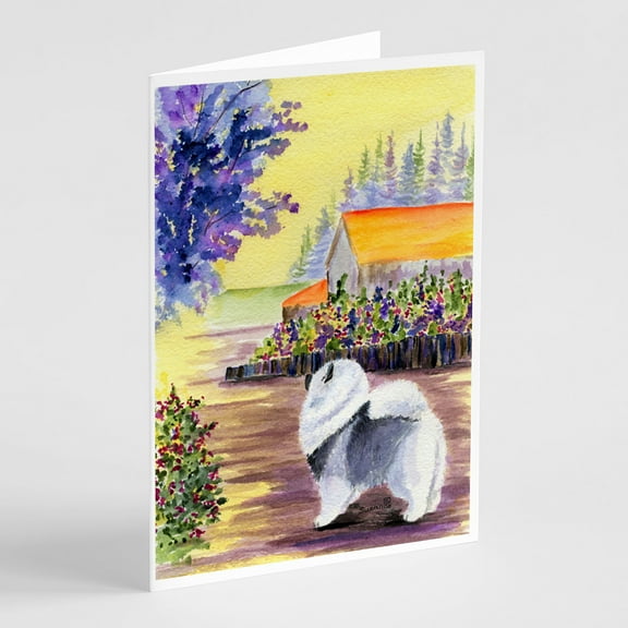 Keeshond Greeting Cards and Envelopes Pack of 8