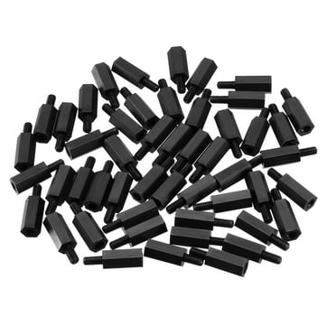 50pcs M3 12 6mm Male Thread Nylon Hex Standoff Spacer Screws PCB