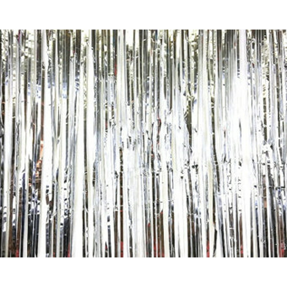 Pack of 6 Silver Metallic 2Ply Hanging Fringe Drape Streamer Party