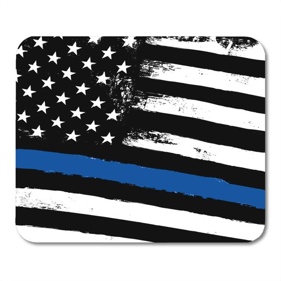 SIDONKU America Thin Blue Line Black Flag Police Closeup Raster Glory Hero Honor Mousepad Mouse Pad Mouse Mat 9x10 inch