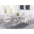 thumbnail image 3 of White Marble 7 piece Dining Set with Silver Stainless Steel Base, 3 of 5